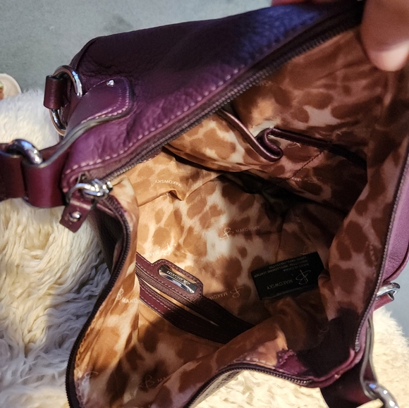 Vintage B Makowsky Aubergine Leather Bag - Picture 4 of 6